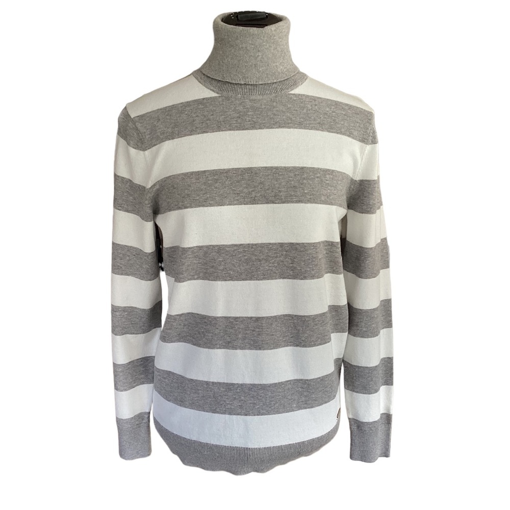 NWOT Tommy Hilfiger Woman’s Gray/White Turtleneck Sweater Size M